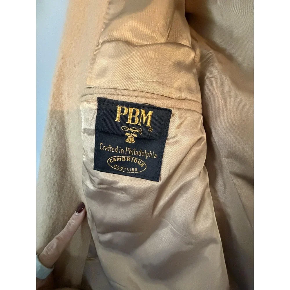 PBM Blazer Sport Coat Mens 40 Beige 100% Camel Hair USA Jacket Old Money